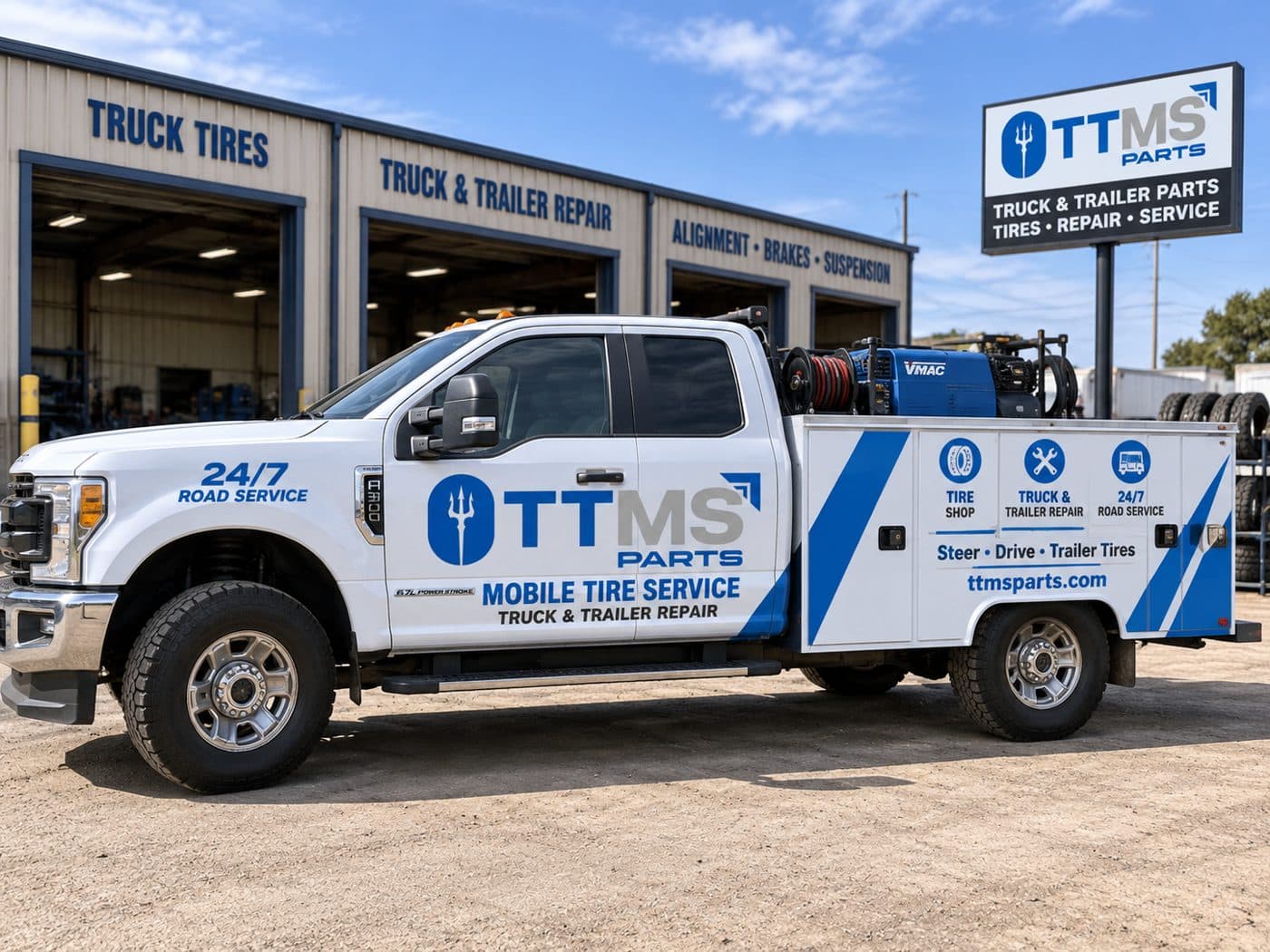 TTMS Parts mobile tire and road service truck
